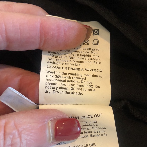 Marina Rinaldi black pullover top. Nice white detailing at neck and cuff. Classy - Picture 9 of 9